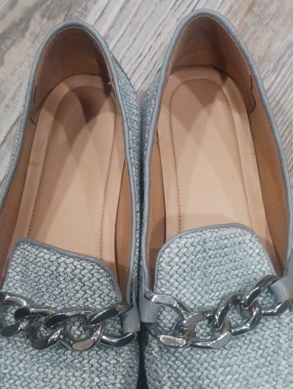 Donald Pliner Women's Bethany Metallic Silver Chain-Accent Slip-on Loafers - Picture 8 of 12